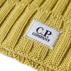 C.P. Company Men's Patch Logo Beanie in Golden Palm