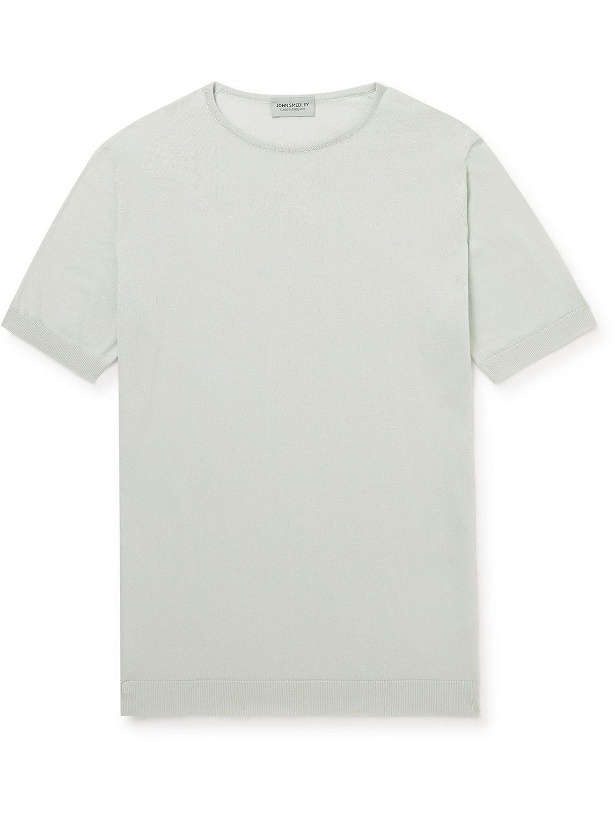 Photo: John Smedley - Belden Slim-Fit Knitted Sea Island Cotton T-Shirt - Neutrals