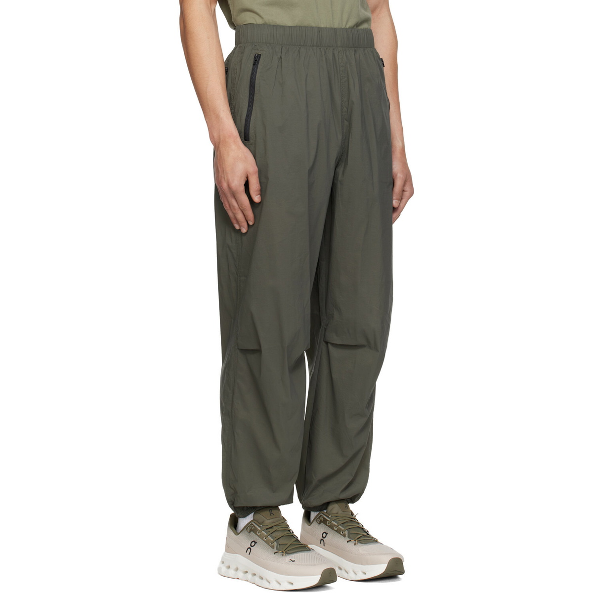 The North Face Khaki TNF Red Box Packable Wind Pants
