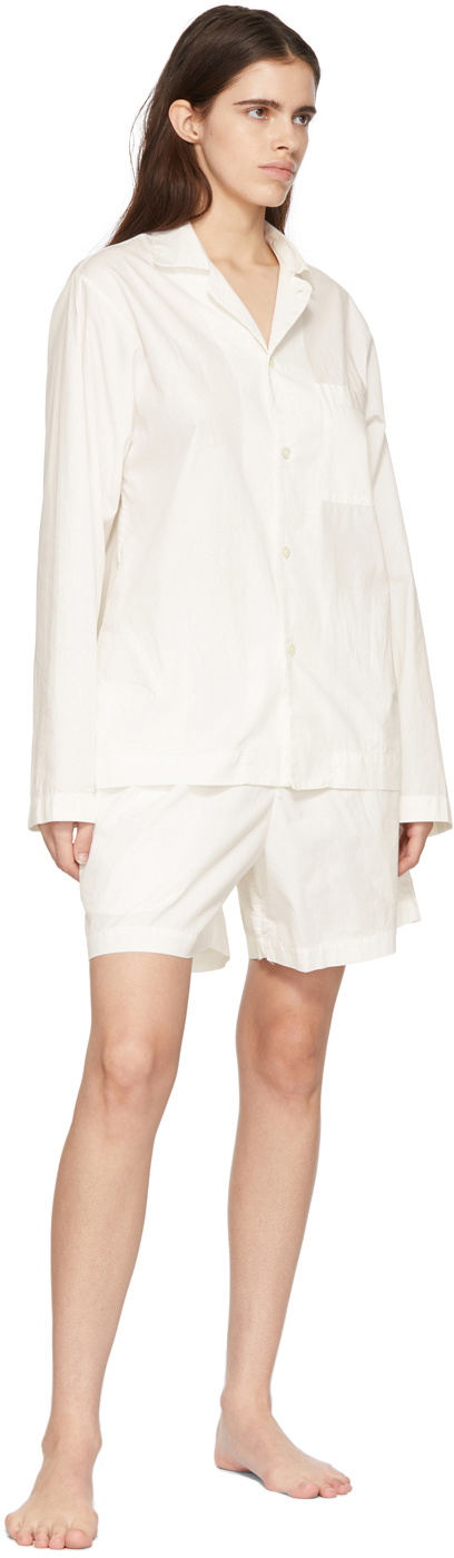 Tekla White Poplin Pyjama Shorts Tekla Fabrics