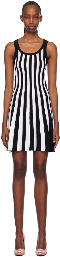 Photo: Moschino White & Black Archive Stripes Minidress