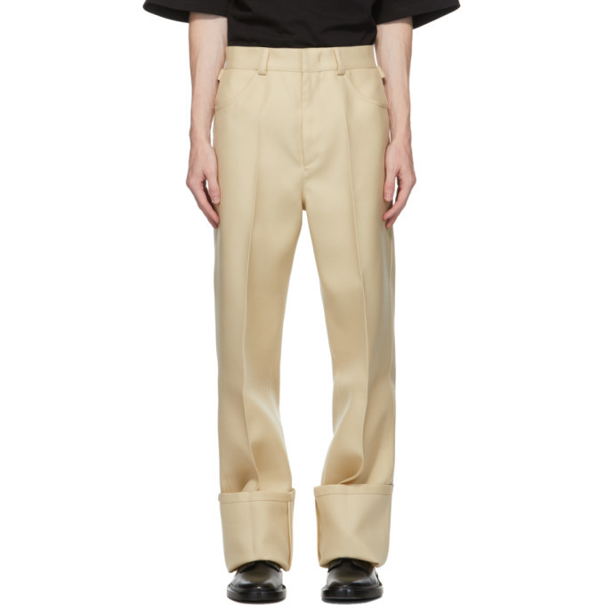 Photo: Jil Sander Beige Wool Turn Up Cuff Trousers