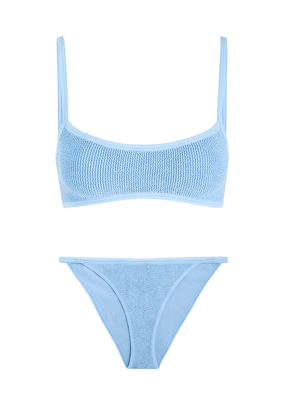 Photo: Hunza G Tyler Seerksucker Bikini - Light Blue - One Size