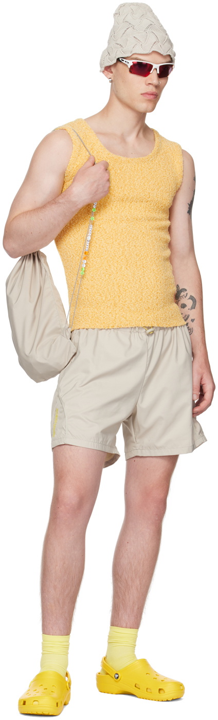 Robyn Lynch Beige Smiley Charm Drawstring Pouch