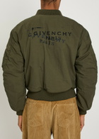 Givenchy Logo-print Cotton-blend Bomber Jacket Khaki