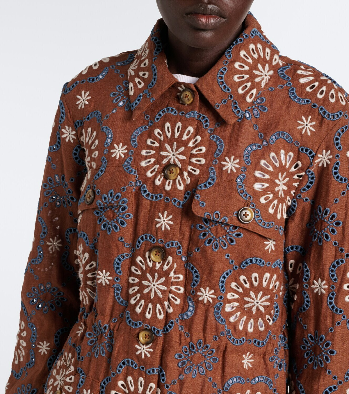 Veronica Beard Kiki broderie anglaise linen jacket