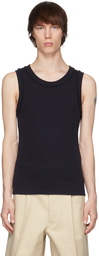 UNIFORME Navy Ribbed Tank Top