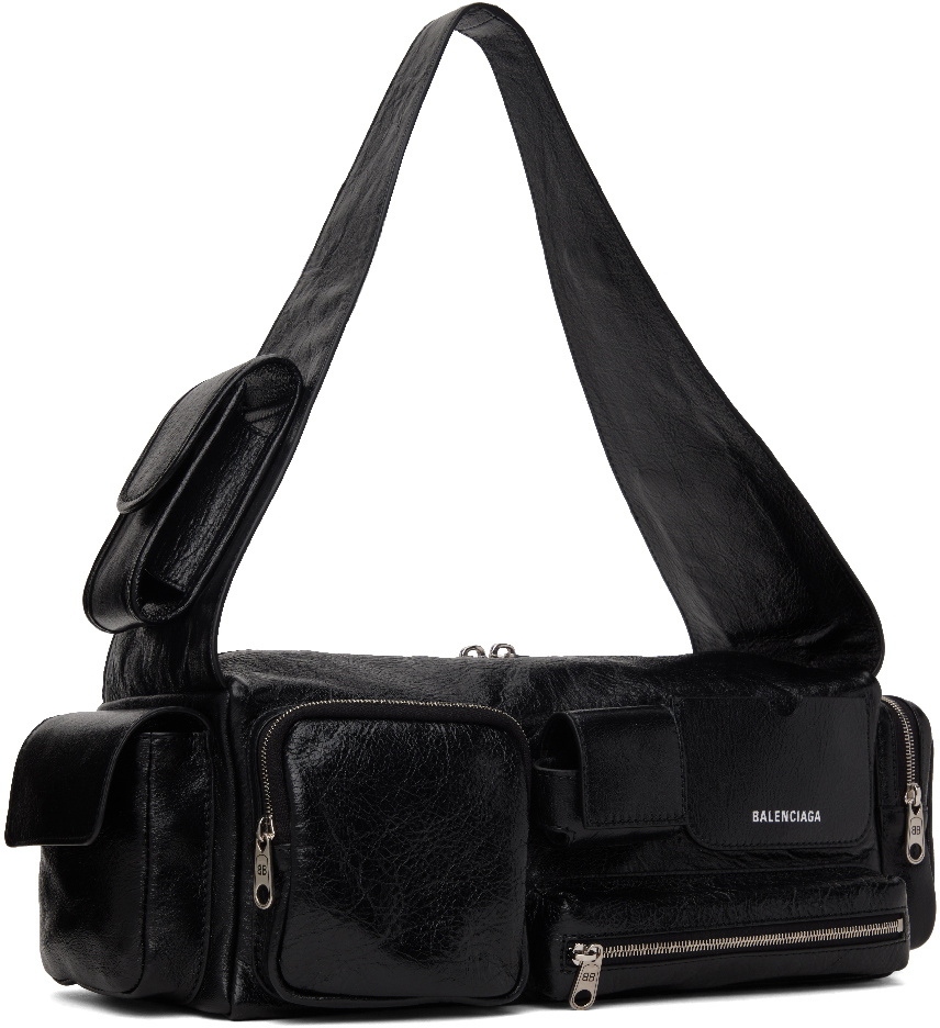 BALENCIAGA Superbusy small crinkled-leather shoulder bag