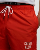 Calvin Klein Underwear Medium Double Waistband Swimshorts Red - Mens - Swimwear