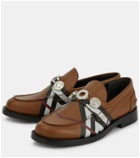 Burberry - Embellished leather loafers