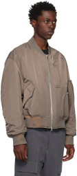 Solid Homme Khaki Padded Bomber Jacket