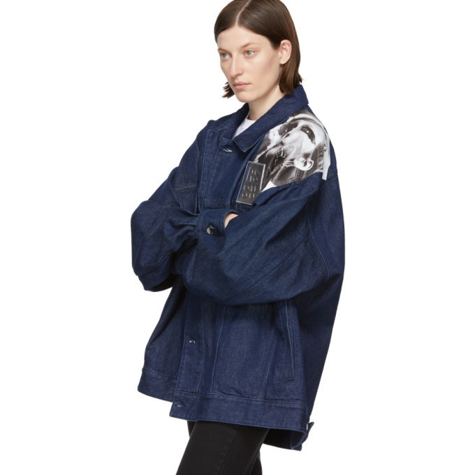 Raf Simons Navy Denim Oversized Punkette Jacket