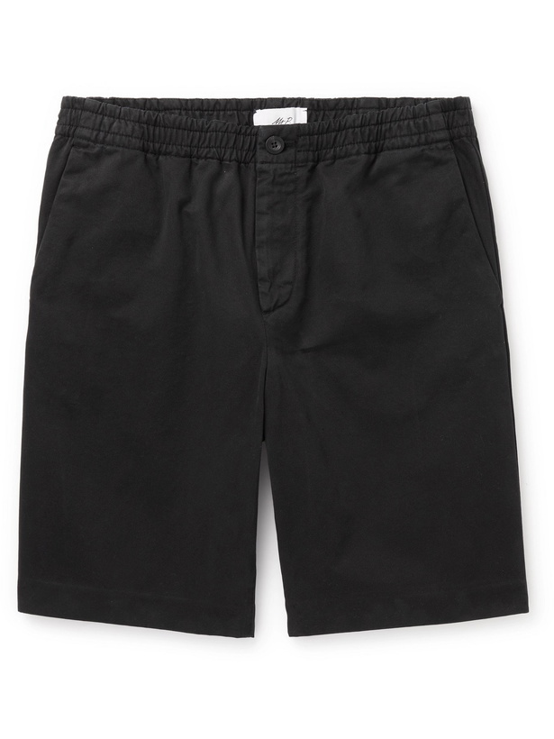 Photo: MR P. - Dock Garment-Dyed Cotton-Twill Elasticated Shorts - Black