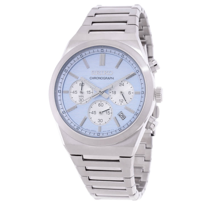 Photo: Seiko Sport Chronograph Quartz Light Blue Dial Mens Watch SSB459P1