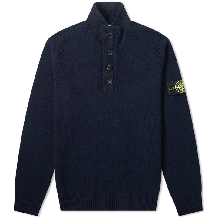 Photo: Stone Island Lambswool Button Half Zip Knit