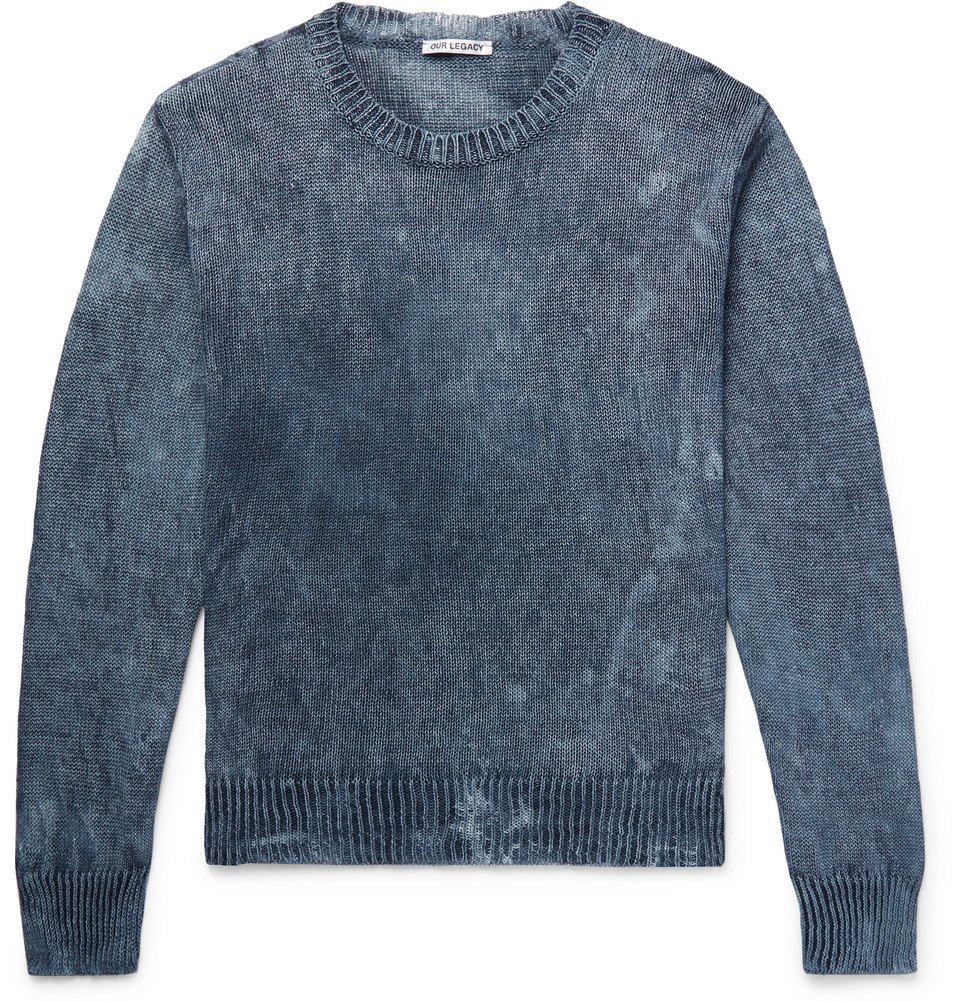 トップス Our Legacy Knitted Sweater 46 OUR LEGACY Sonar Distressed Checked Open-Knit Sweater for