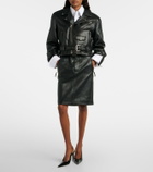 Saint Laurent Cropped leather biker jacket