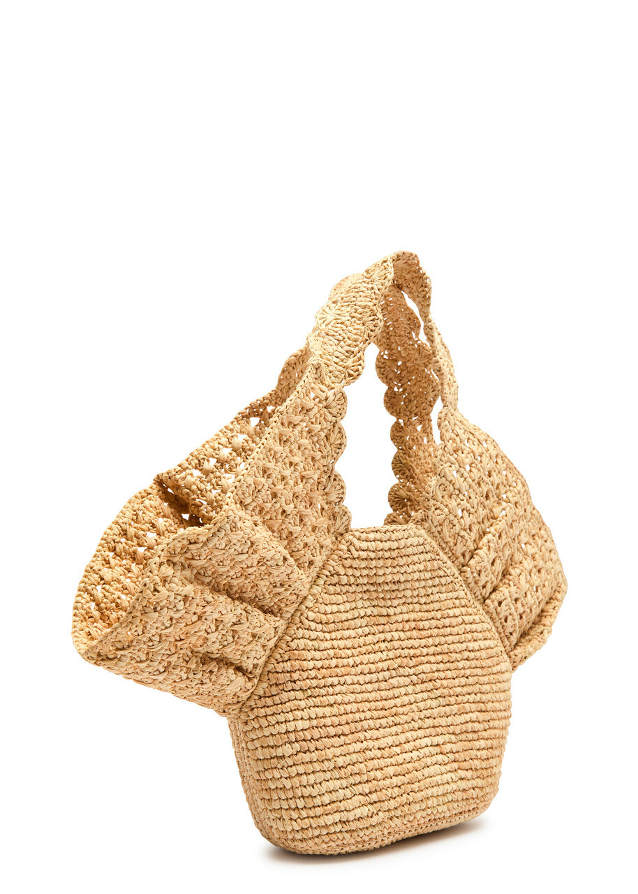Zimmermann Ruffled Raffia Bucket bag - Natural - One Size
