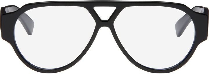 Photo: Bottega Veneta Black Soft Aviator Glasses