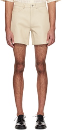 Sunflower Off-White Croc-Embossed Leather Shorts
