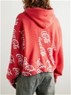 ERL - Coca-Cola Panelled Printed Cotton-Jersey Hoodie - Red