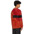 Neil Barrett Red and Orange Modernist Fluffy Easy-Fit Sweater