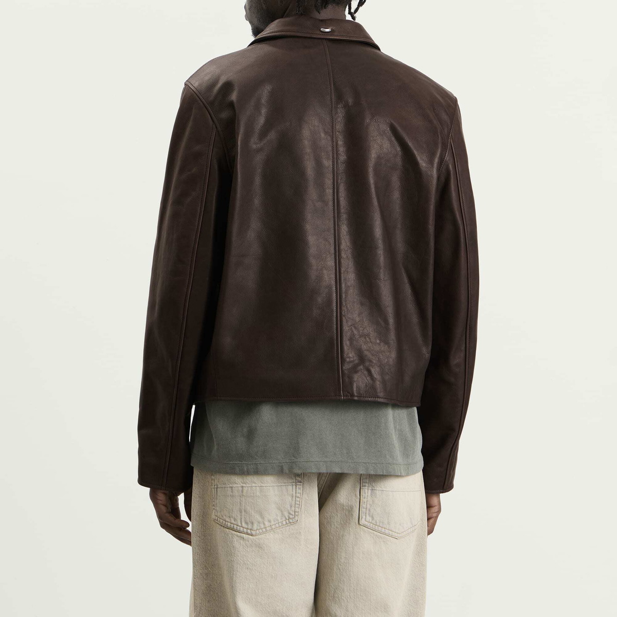 Our Legacy Men's Waxed Bovine Mini Jacket in Matted Brown