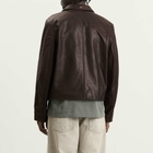 Our Legacy Men's Waxed Bovine Mini Jacket in Matted Brown