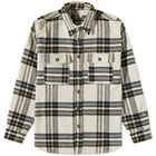 Isabel Marant Men's Ebbazh Check Wool Overshirt in Ecru