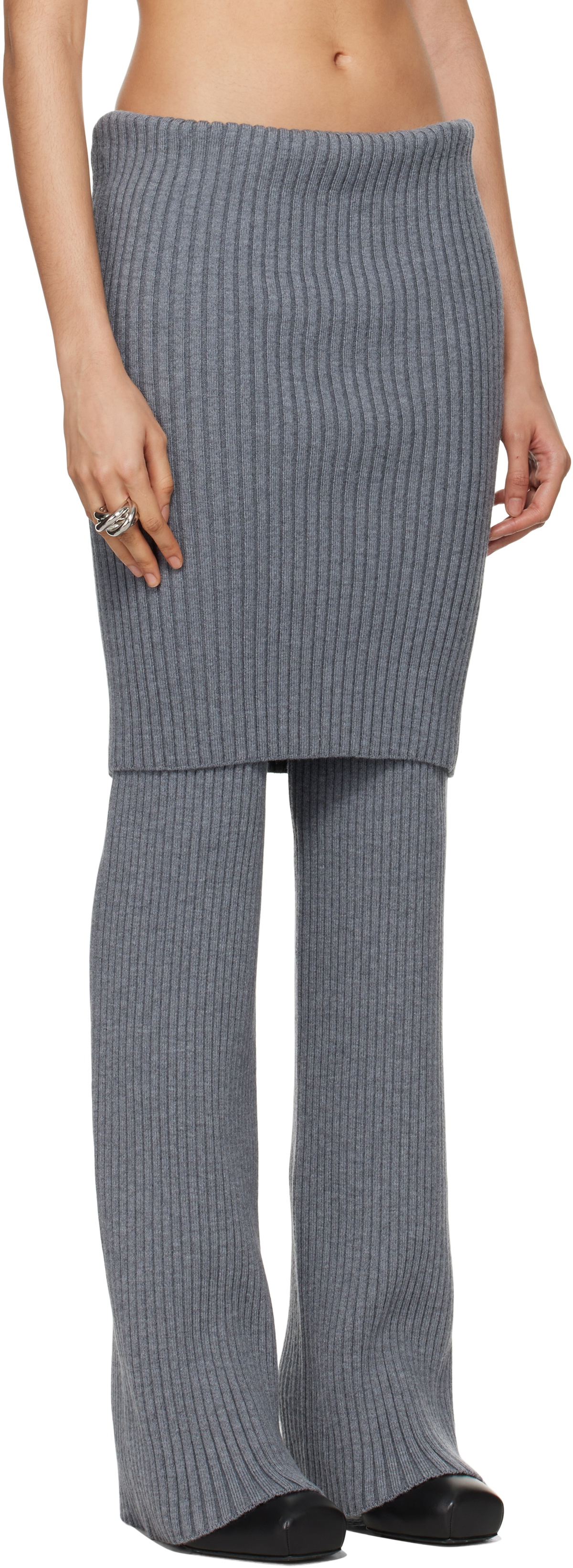 ALAINPAUL Gray Warm-Up Rib Lounge Pants