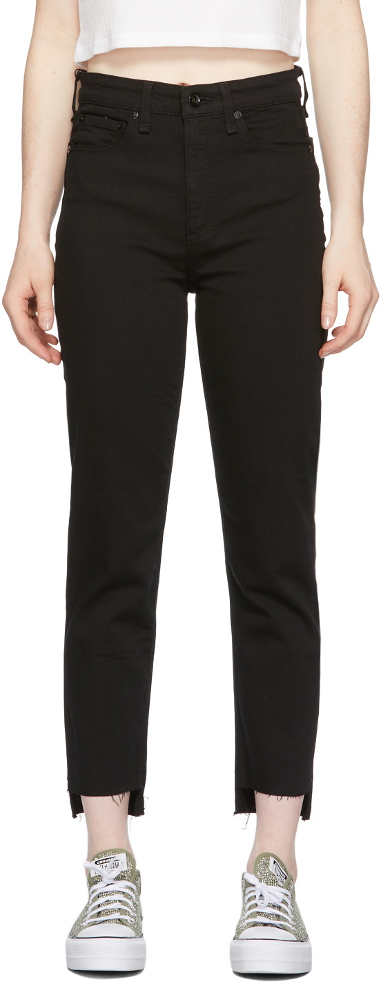 rag and bone nina high rise ankle cigarette rag & bone Black Nina High-Rise Ankle Cigarette Jeans Rag and Bone