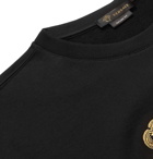 Versace - Logo-Embroidered Fleece-Back Cotton-Jersey Sweatshirt - Black