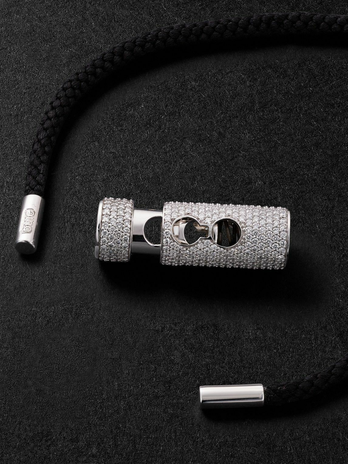 Ouie - Toggle 14-Karat White Gold, Silk Cord and Diamond Necklace and Bracelet