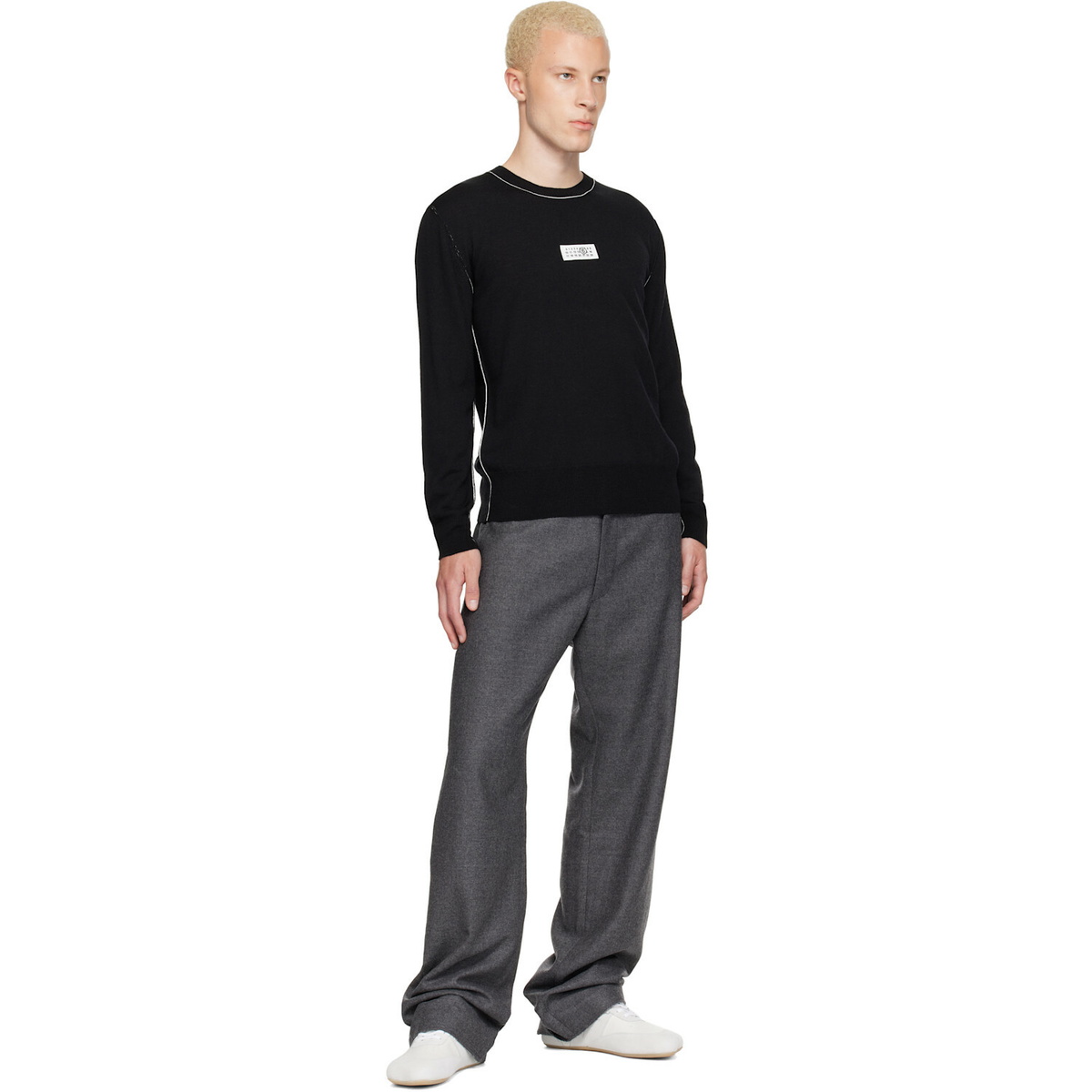 MM6 Maison Margiela Black Crewneck Sweater