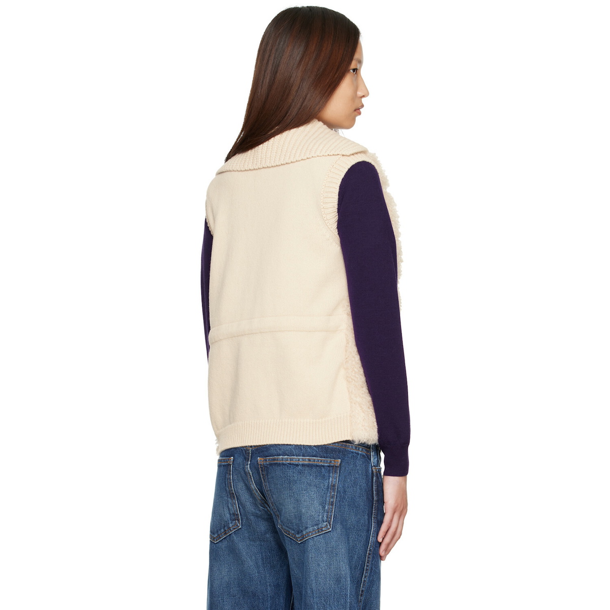 Moncler Beige Wool & Cashmere Blend Down Vest