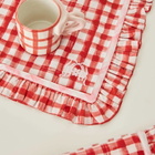 Damson Madder Women's 2 Set Ruffle Placemat in Gingham Mix 