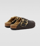 Birkenstock Boston nubuck and shearling clogs