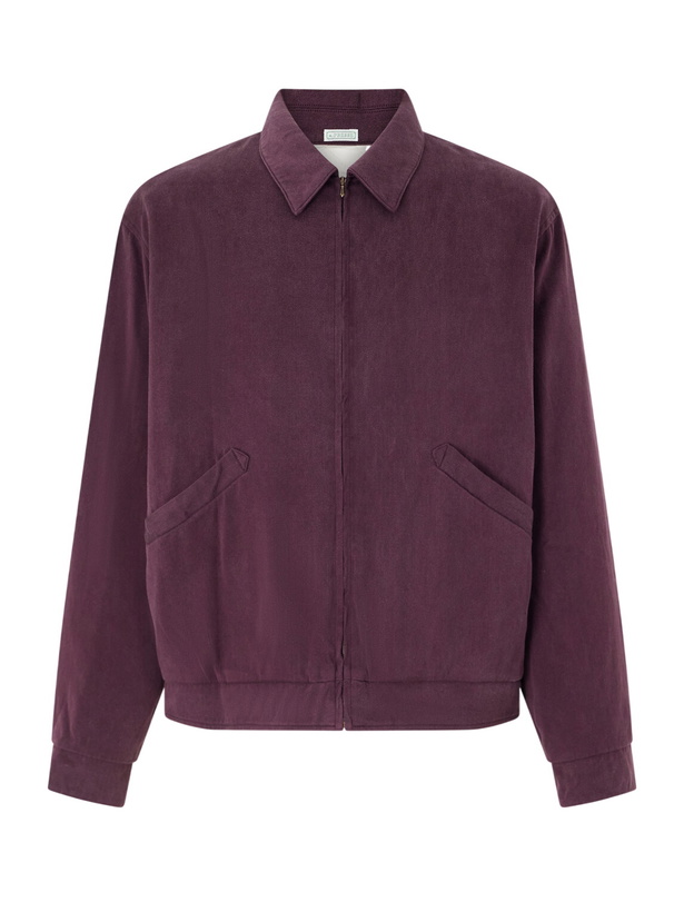Photo: A.PRESSE - Silk-Blend Gabardine Bomber Jacket - Burgundy
