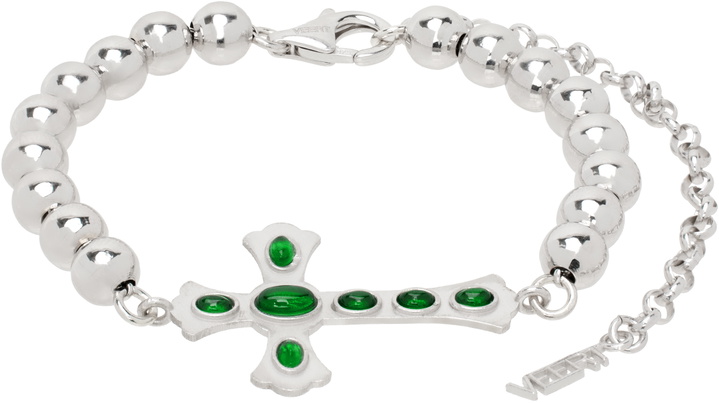 Photo: VEERT White Gold 'The Green Cross' Bracelet
