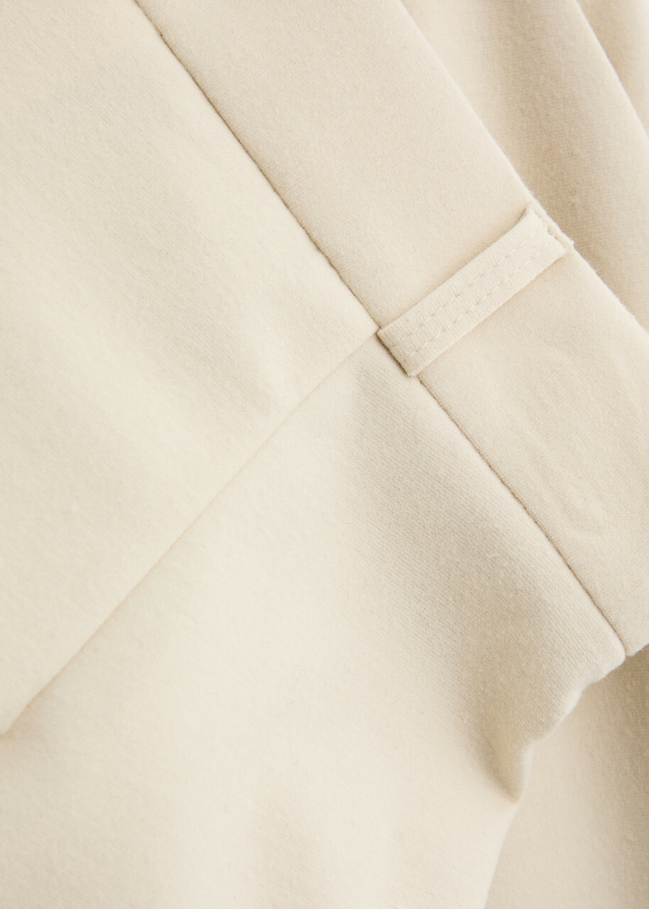 Harris Wharf London Flared-leg Flannel Trousers Ivory