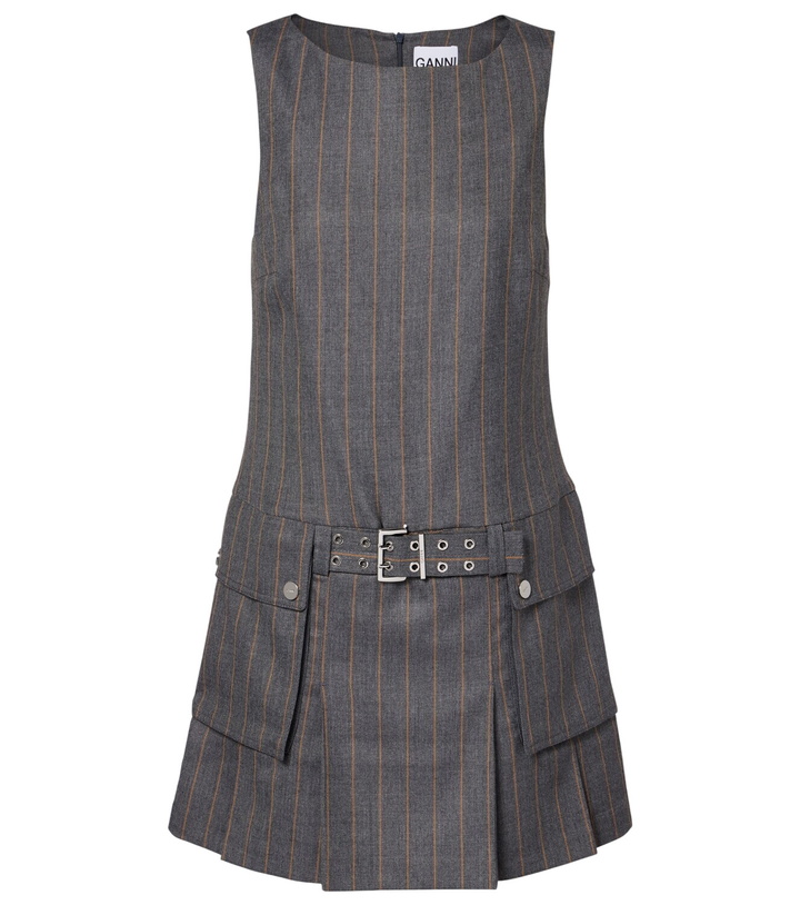 Photo: Ganni Belted pinstripe minidress