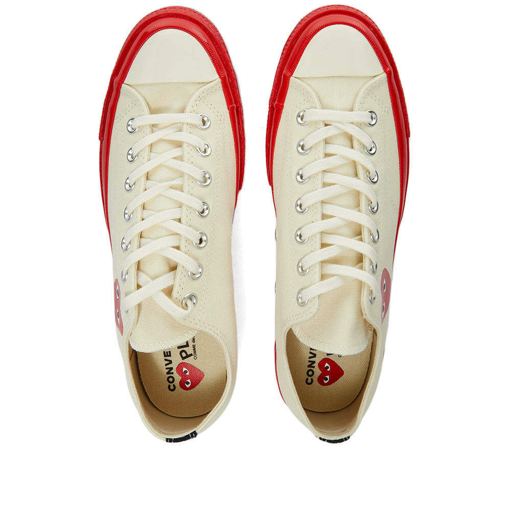 Comme des Garçons Play Men's x Converse Chuck Taylor Red Sole Low Sneakers in Off White