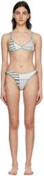 Luna Del Pinal SSENSE Exclusive White Polyester Stripe Bikini