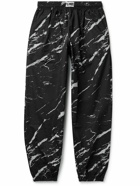 Y,IWO - Tapered Printed Cotton-Ripstop Track Pants - Black