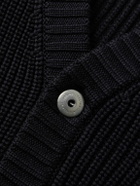 S.N.S. Herning - Robust Ribbed Virgin Wool Cardigan - Blue
