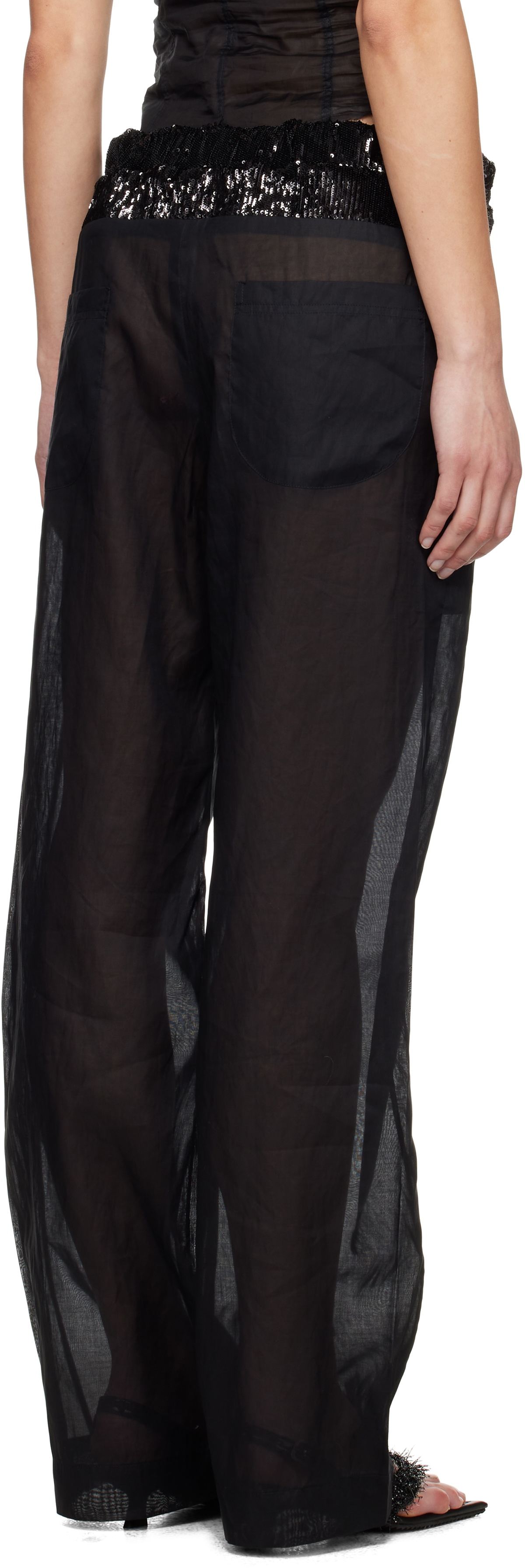 Edward Cuming Black Patch Work Elasticated Trousers