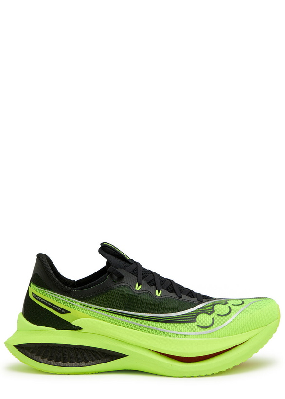 Photo: Saucony Endorphin Pro 5 Panelled Mesh Sneakers Black