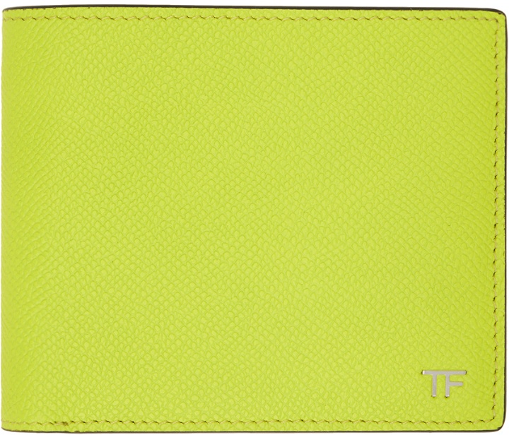 Photo: TOM FORD Green Small Grain Leather Bifold Wallet