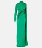 The New Arrivals Ilkyaz Ozel Aya caped satin gown