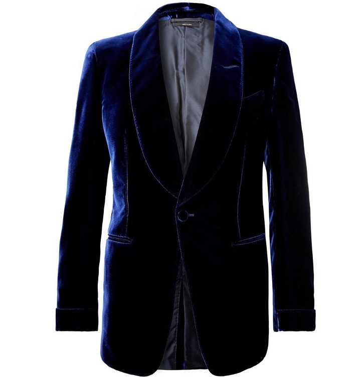 Photo: TOM FORD - Navy Shelton Slim-Fit Velvet Tuxedo Jacket - Men - Navy
